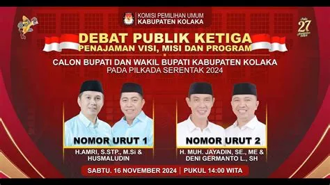 DEBAT KETIGA PASANGAN CALON BUPATI DAN WAKIL BUPATI KOLAKA TAHUN 2024 ...