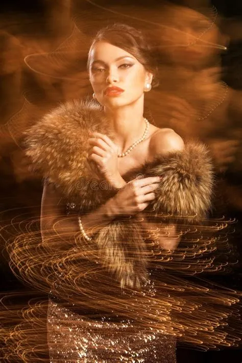 Retro. Beautiful, Attractive Woman in a Dream Stock Photo - Image of ...