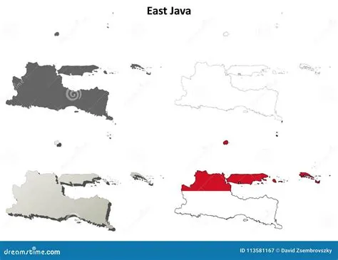 East Java Blank Outline Map Set Stock Vector - Illustration of isolated ...
