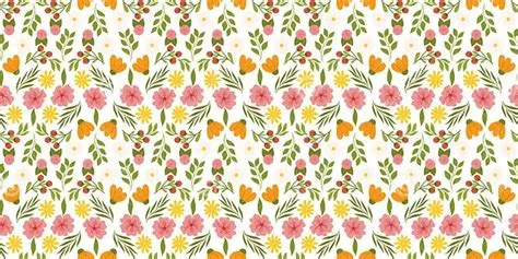 Continuous Design Pattern with Floral Elements. Botanical-inspired ...