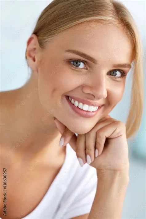 Beauty Portrait Of Woman With Beautiful Smile Fresh Face Smiling. High ...