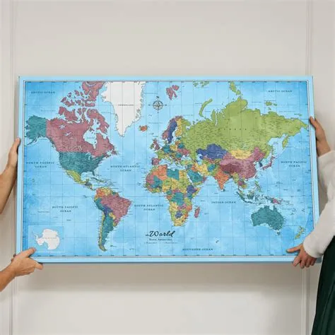 Personalized World Map - Push Pin Map - Pinboard Cork - Canvas Print ...