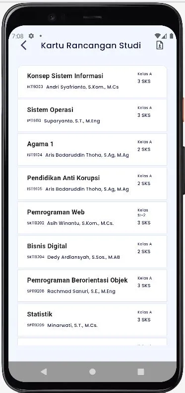 Gambar 8. Halaman KRS Gambar 9. Halaman Presensi b) Perancangan dan ...