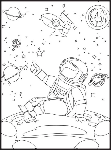 Coloring Pages For Kids Space