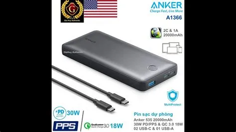 sạc dự phòng ANKER 535 PowerCore 20000mAh 30W PD/PPS 2C-1A - A1366 ...