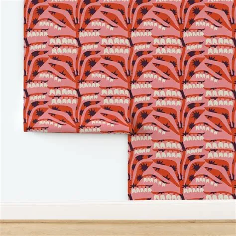 POMPOM LILY OF THE VALLEY PINK Wallpaper | Spoonflower