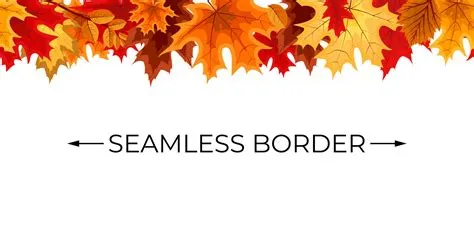 Autumn Seamless Border with Falling Autumn Leaves. Vector Illustration ...