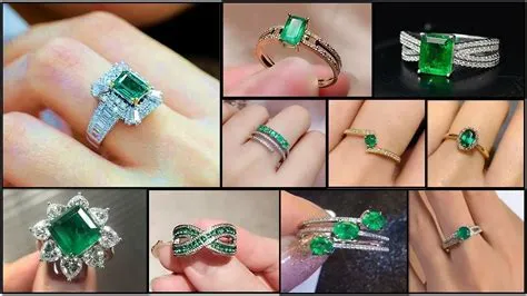 Latest Gold & Silver Emerald Ring Design 2020 /Most Beautiful Emerald ...