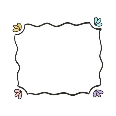 Hand drawn set of simple frame and border with different shapes heart ...