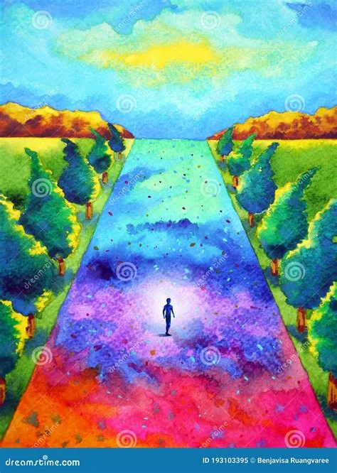 Mind Spiritual Abstract Human Walking Meditation Chakra Journey Path ...