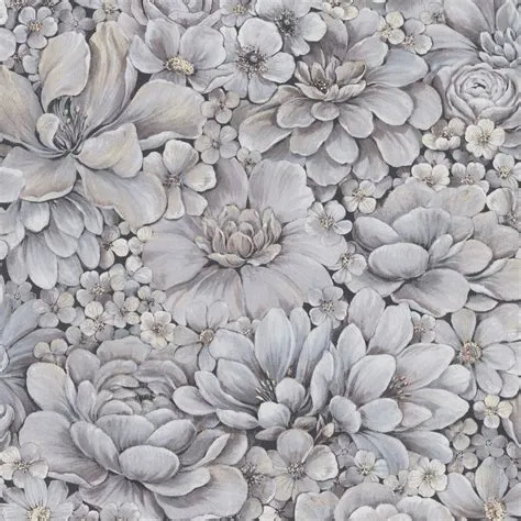 Galerie Floral Texture Wallpaper - 33955 - Grey / Pink / Black