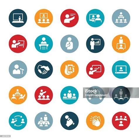 Ikon Rapat Bisnis Dan Presentasi Ilustrasi Stok - Unduh Gambar Sekarang ...