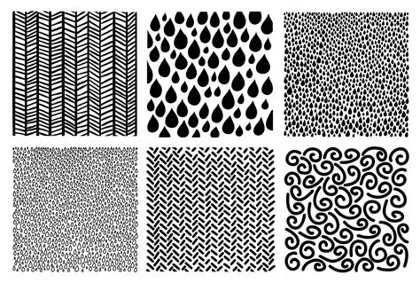 Abstract hand drawn geometric simple minimalistic patterns set. Drops ...