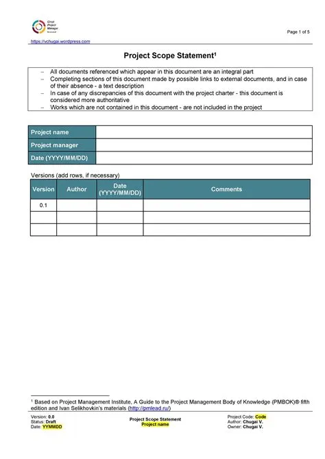 43 Project Scope Statement Templates & Examples ᐅ TemplateLab