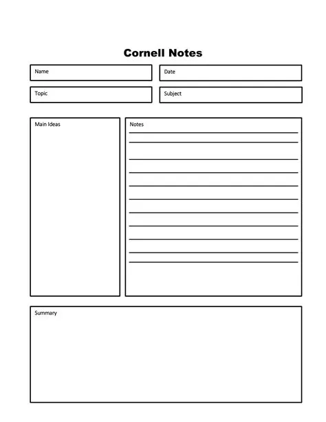 Free Printable For Note Takeing Notes