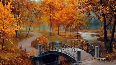 Bridge Park Path Walkway During Autumn HD Nature Wallpapers | HD ...
