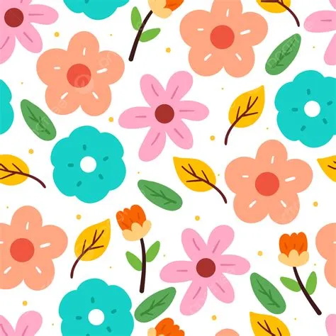 Seamless Pattern Flower And Leaves With Cute Pastel Color, Seamless ...