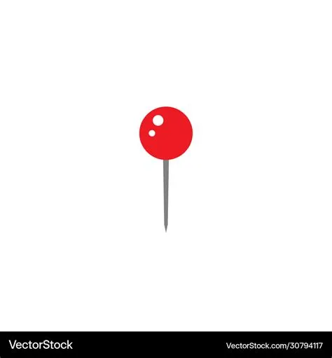 Red push pin icon isolated on white office Vector Image