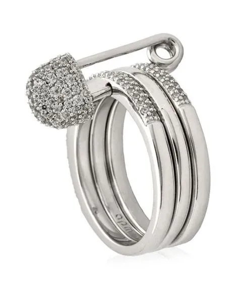 Apm Monaco Silver Safety Pin Ring in Metallic | Lyst