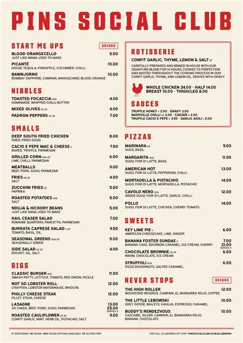 Feastin' Menu - PINS Social Club