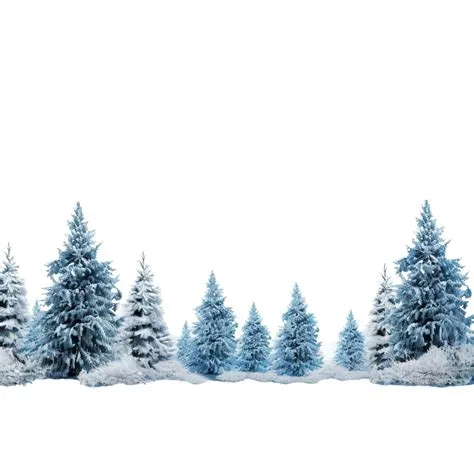 Christmas Winter Snow Tree Border Art Design Holiday Decorations ...