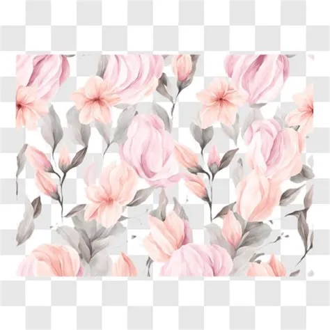 Download Pink and Gray Floral Pattern on Black Background PNGs Online ...