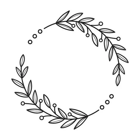 Vector isolated circle floral frame line art illustration | Flower ...