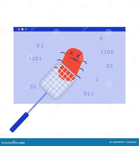 Computer Bugs Destroy Binary Code Color Flat Icon Vector Illustration ...