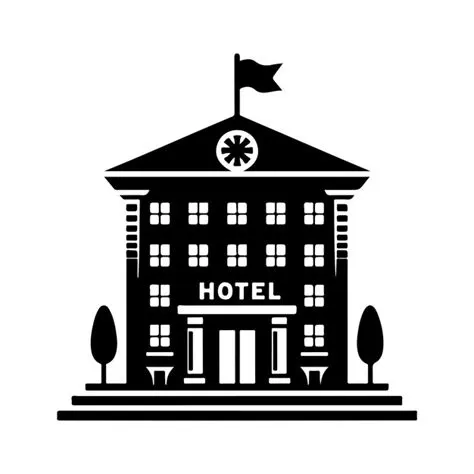 Hotel logo vector Hotel Logo icon silhouette vector art | Premium AI ...