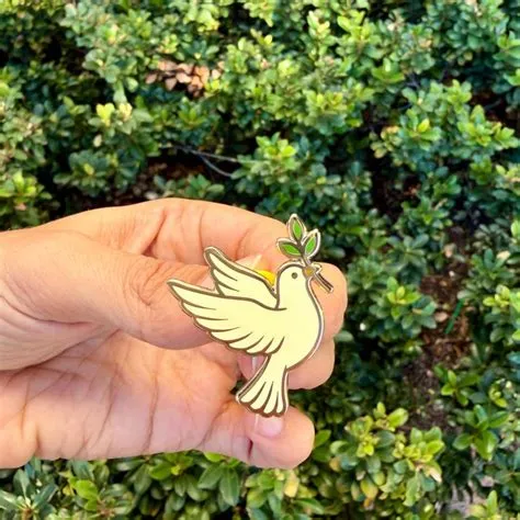 Peace Badges With Dove - Etsy UK