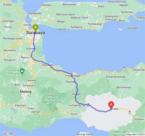 Jarak dan Durasi Perjalanan Antara Kab. Jember dan Kota Surabaya – Navi.id