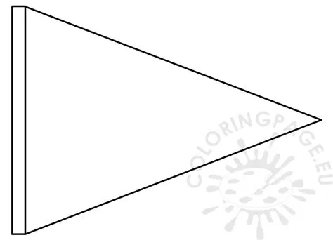 Triangle Flag banner template | Coloring Page