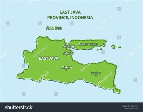 East Java Province Map Indonesia Country Stock Vector (Royalty Free ...