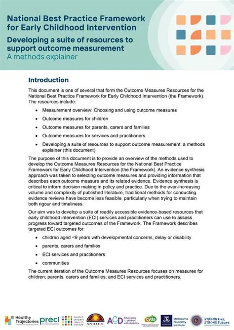 The National Best Practice Framework for Early Childhood Intervention ...