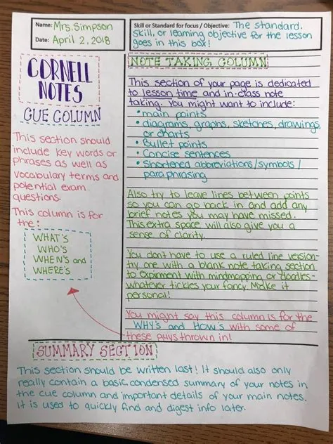 How I use Cornell Notes Effectively in my Laguage Arts Classroom ...