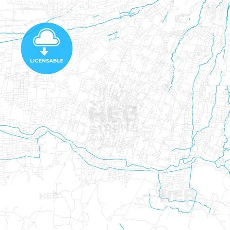 Blitar, Indonesia PDF vector map with water in focus - HEBSTREITS