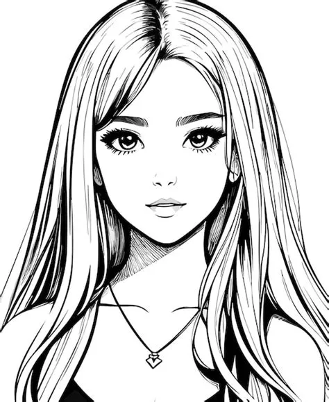 Un croquis dessiné à la main réaliste de belle fille illustration ...