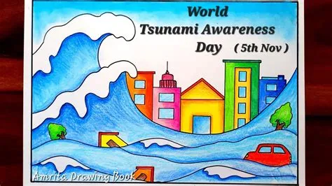 World Tsunami Awareness Day Drawing | Tsunami Awareness Day Poster ...
