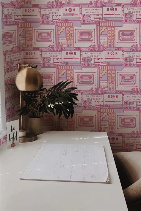 Pink 2000s pattern Wallpaper | Shop SafetyMat™