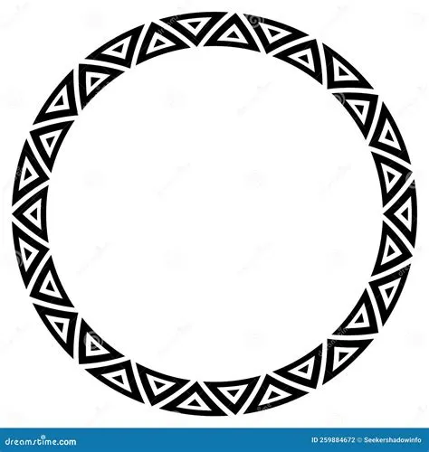 Abstract Aztec Frame. Circle Tribal Ethnic Pattern in Black and White ...