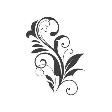 Floral Ornament Silhouette PNG Free, Floral Ornament Leaves And Scrolls ...