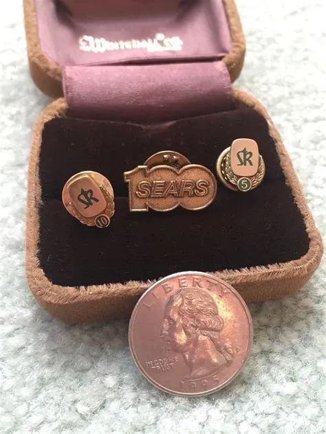 Vintage Sears & Roebuck 5 & 10 Year Service Pins RARE - Sears 100 Pin ...