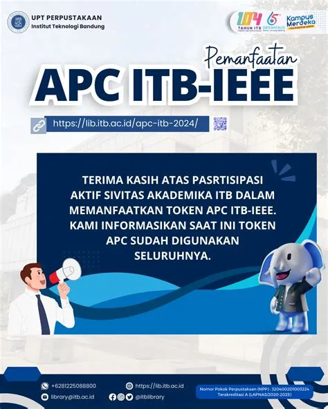Token APC ITB - IEEE 2024 habis dimanfaatkan seluruhnya - Perpustakaan ITB