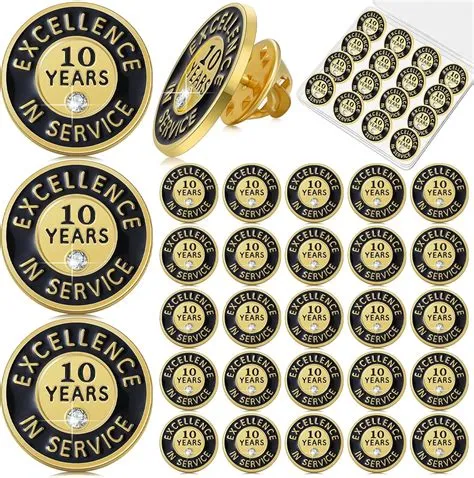 Ferreve 50 Pcs Year of Service Pin Employee Excellence Award Lapel Pin ...