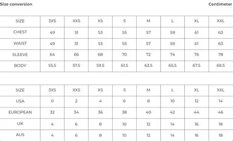 THE MODERN JACKET - SIZE CHART – THE CURATED