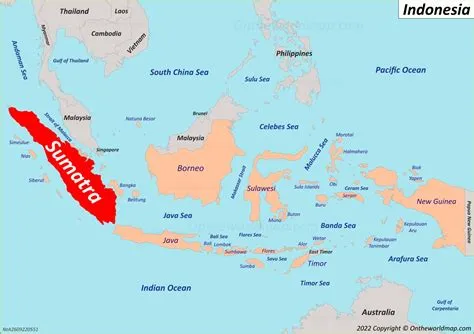 Sumatra on pacific map