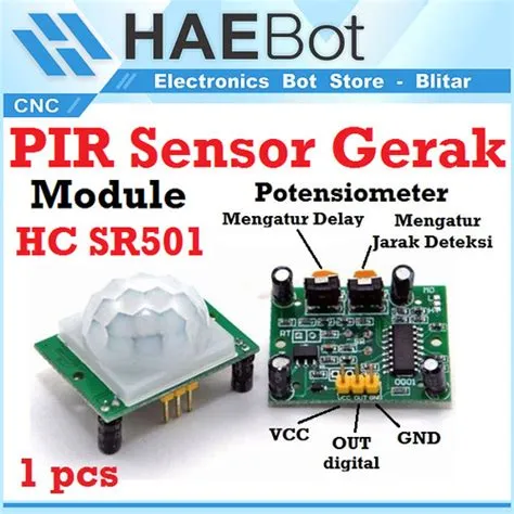 Promo [HAEBOT] PIR Sensor Phyroelectric HC SR501 Infrared Sensor Gerak ...