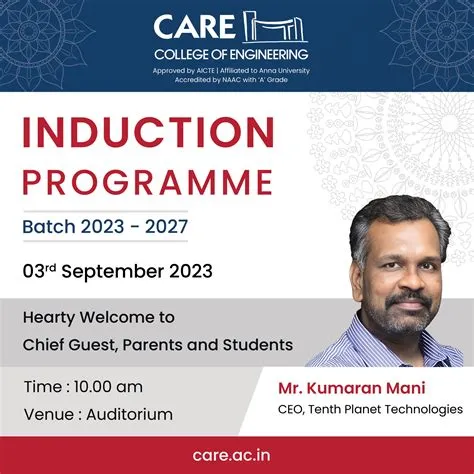 Induction Programme for First Year Students - CARE College of Engineering