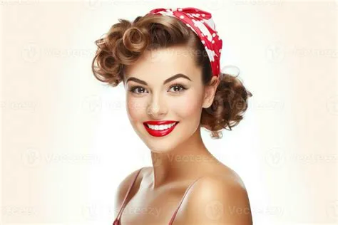 Beautiful girl smiling in pinup style sensual. Generate Ai 32061049 ...