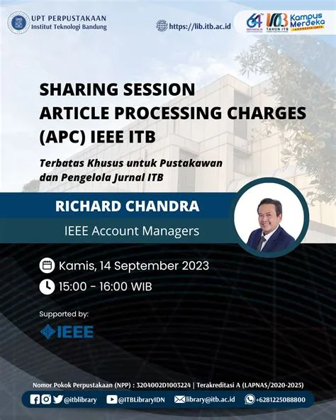Sharing Session Article Processing Charges (APC) IEEE ITB ...